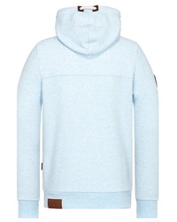 hellblauer Pullover mit einem Kapuze von Naketano