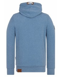 hellblauer Pullover mit einem Kapuze von Naketano