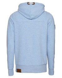 hellblauer Pullover mit einem Kapuze von Naketano