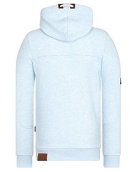 hellblauer Pullover mit einem Kapuze von Naketano