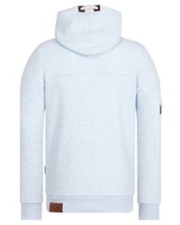 hellblauer Pullover mit einem Kapuze von Naketano