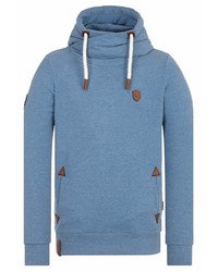 hellblauer Pullover mit einem Kapuze von Naketano