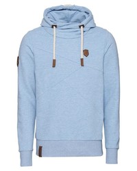 hellblauer Pullover mit einem Kapuze von Naketano