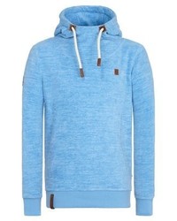 hellblauer Pullover mit einem Kapuze von Naketano