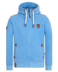 hellblauer Pullover mit einem Kapuze von Naketano