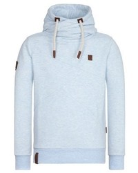 hellblauer Pullover mit einem Kapuze von Naketano