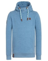 hellblauer Pullover mit einem Kapuze von Naketano
