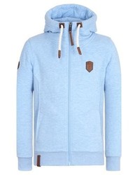 hellblauer Pullover mit einem Kapuze von Naketano