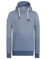hellblauer Pullover mit einem Kapuze von Naketano
