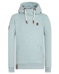 hellblauer Pullover mit einem Kapuze von Naketano