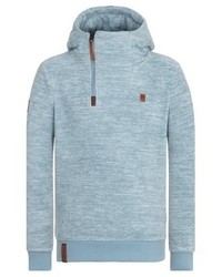 hellblauer Pullover mit einem Kapuze von Naketano