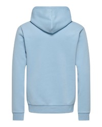 hellblauer Pullover mit einem Kapuze von ONLY & SONS