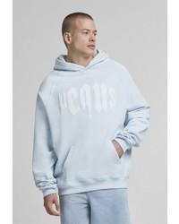 hellblauer Pullover mit einem Kapuze von PEQUS