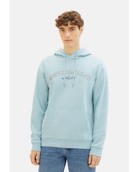hellblauer Pullover mit einem Kapuze von Tom Tailor