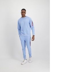 hellblauer Pullover mit einem Rundhalsausschnitt von Alpha Industries