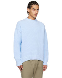 hellblauer Pullover mit einem Rundhalsausschnitt von Sacai