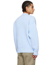 hellblauer Pullover mit einem Rundhalsausschnitt von Sacai