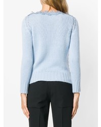 hellblauer Pullover mit einem Rundhalsausschnitt von Ermanno Scervino