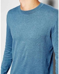 hellblauer Pullover mit einem Rundhalsausschnitt von Asos