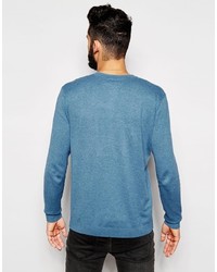 hellblauer Pullover mit einem Rundhalsausschnitt von Asos