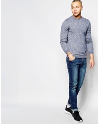 hellblauer Pullover mit einem Rundhalsausschnitt von Asos