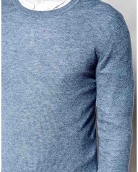 hellblauer Pullover mit einem Rundhalsausschnitt von Asos