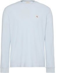 hellblauer Pullover mit einem Rundhalsausschnitt von Calvin Klein Jeans