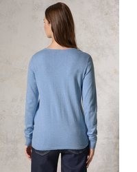 hellblauer Pullover mit einem Rundhalsausschnitt von Cecil
