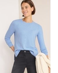 hellblauer Pullover mit einem Rundhalsausschnitt von Cecil