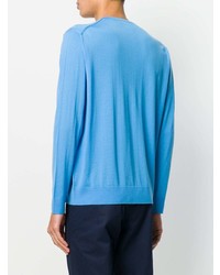hellblauer Pullover mit einem Rundhalsausschnitt von Prada