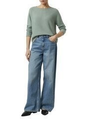 hellblauer Pullover mit einem Rundhalsausschnitt von Comma