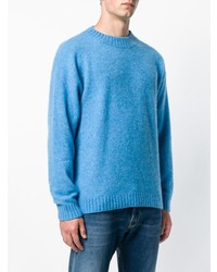 hellblauer Pullover mit einem Rundhalsausschnitt von Laneus