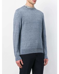 hellblauer Pullover mit einem Rundhalsausschnitt von Z Zegna