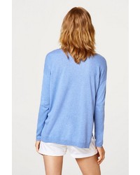 hellblauer Pullover mit einem Rundhalsausschnitt von edc by Esprit