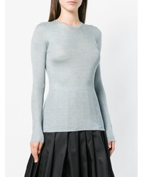 hellblauer Pullover mit einem Rundhalsausschnitt von Prada