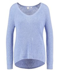 hellblauer Pullover mit einem Rundhalsausschnitt von Gap