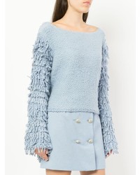 hellblauer Pullover mit einem Rundhalsausschnitt von Alice McCall