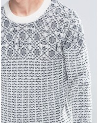 hellblauer Pullover mit einem Rundhalsausschnitt von Selected