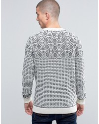 hellblauer Pullover mit einem Rundhalsausschnitt von Selected