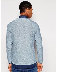 hellblauer Pullover mit einem Rundhalsausschnitt von Selected