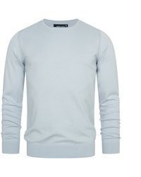 hellblauer Pullover mit einem Rundhalsausschnitt von INDICODE