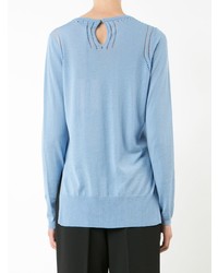 hellblauer Pullover mit einem Rundhalsausschnitt von Rochas