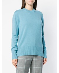 hellblauer Pullover mit einem Rundhalsausschnitt von Calvin Klein