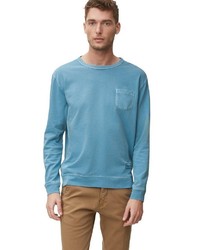 hellblauer Pullover mit einem Rundhalsausschnitt von Marc O'Polo