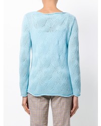 hellblauer Pullover mit einem Rundhalsausschnitt von Etro