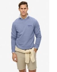 hellblauer Pullover mit einem Rundhalsausschnitt von Superdry
