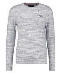 hellblauer Pullover mit einem Rundhalsausschnitt von Superdry