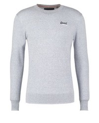 hellblauer Pullover mit einem Rundhalsausschnitt von Superdry