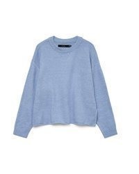 hellblauer Pullover mit einem Rundhalsausschnitt von Vero Moda