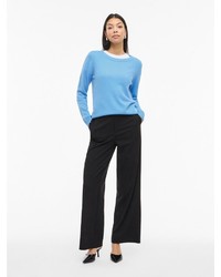 hellblauer Pullover mit einem Rundhalsausschnitt von Vila